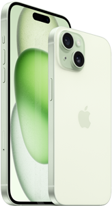 iPhone 15 - produktbillede skæv - grøn