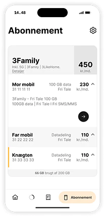 Mit 3 app abonnementsoverblik