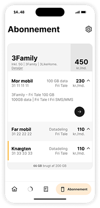 Mit 3 app abonnementsoverblik