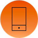mobil ikon i orange cirkel