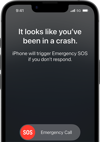 Ulykkesbesked på iPhone
