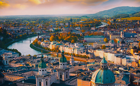 Salzburg set fra luften