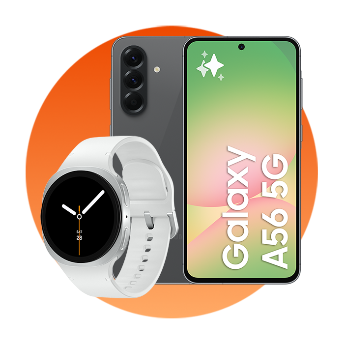 Samsung Galaxy A56 og Samsung Galaxy Watch8
