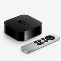 Apple TV boks - sort boks - sølv fjernbetjening