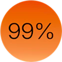 99% ikon i orange cirkel